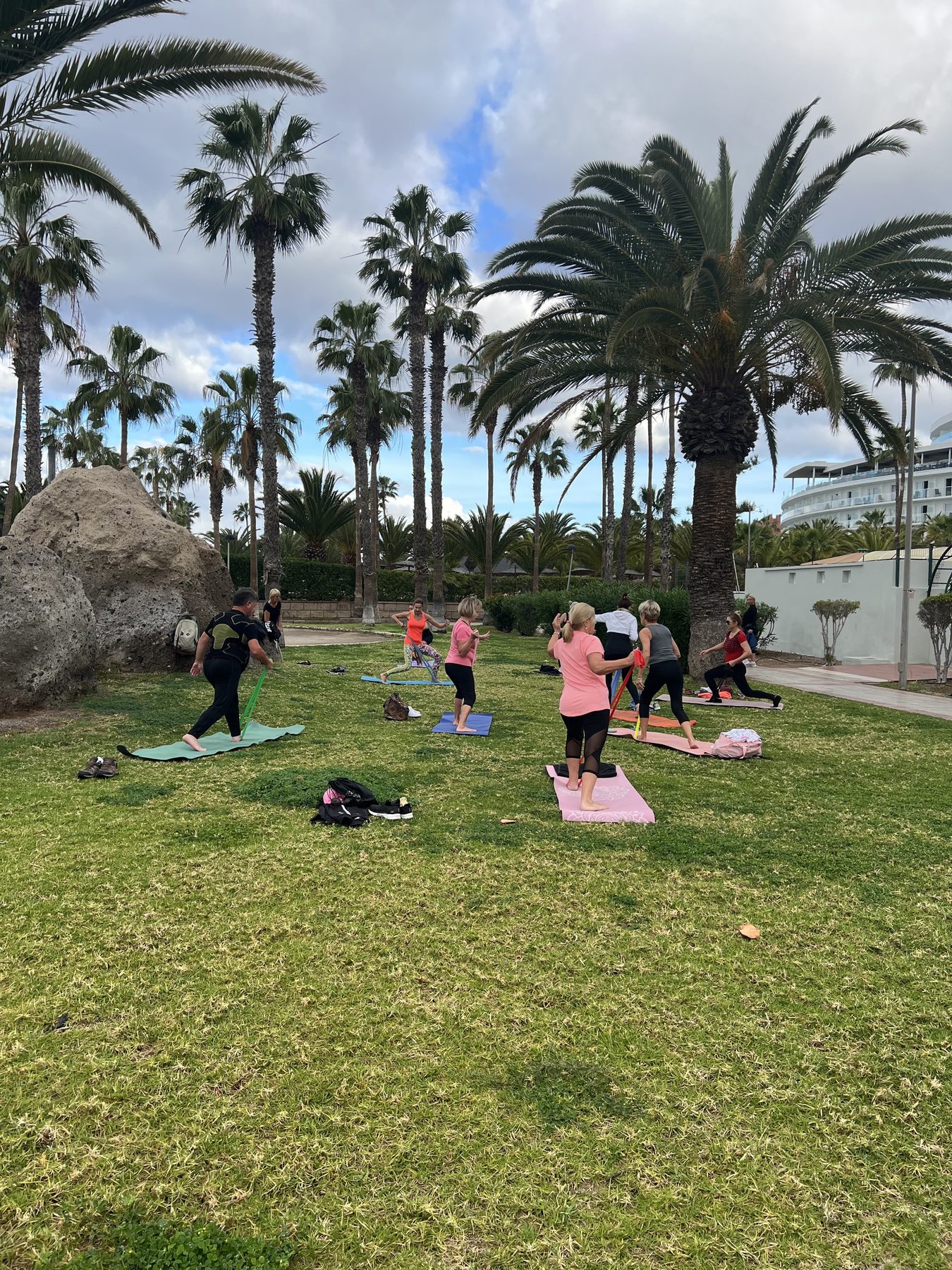Yoga unter Palmen
